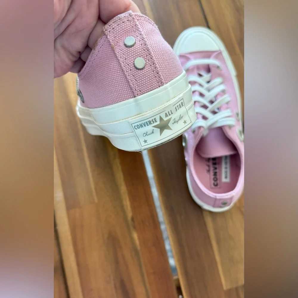 CONVERSE Chuck 70 Metal Rings Low Top Size 7,5 Women's Shoes Pink - Picture 5 of 8